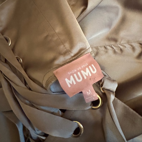 SHOW ME YOUR MUMU Clarissa Corset olive sage green dress maxi gown bridesmaid M - Picture 11 of 11